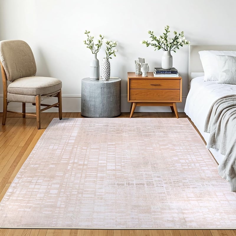 Delara Machine Washable Area Rug, Soft & Durable, Non-Slip Backing, Eco- Friendly GRS certified.