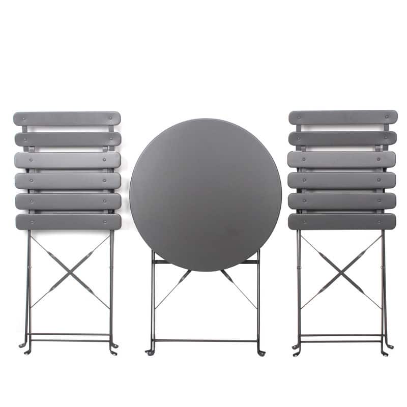 3 Pieces Patio Metal Bistro Set for Balcony