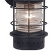 preview thumbnail 6 of 6, VAXCEL Hyannis 1-Light Coastal Outdoor Wall Sconce made of Durable Steel, Clear Ribbed Glass Shade, LED Compatible