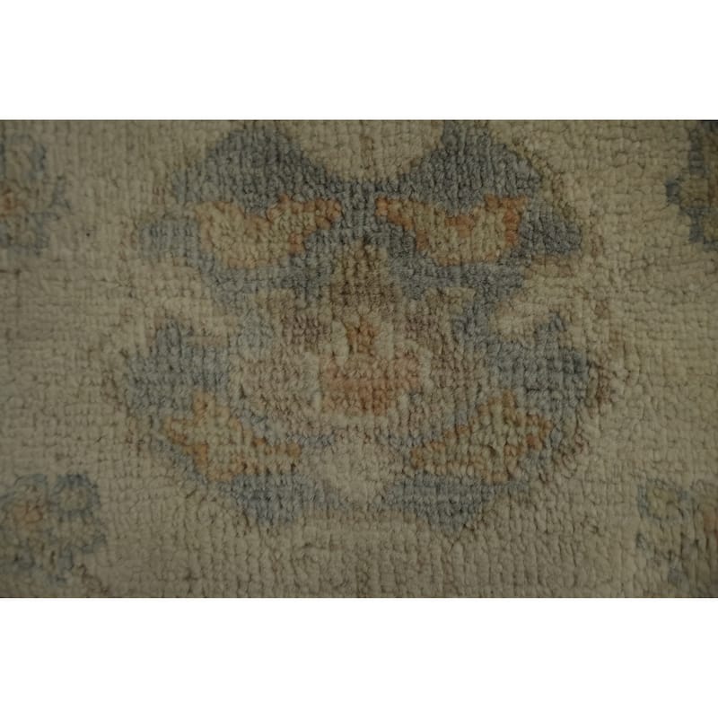 Hand Knotted Oriental 100% Wool Carpet Transitional Floral Beige & Ivories Oushak Area Rug - 12' 0'' X 8' 10''