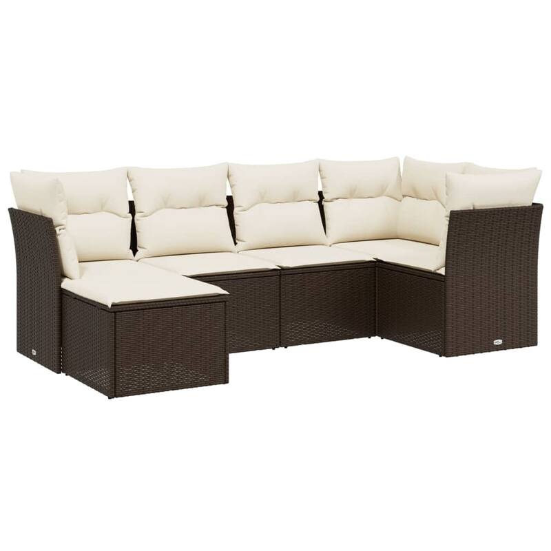 vidaXL Garden Sofa Set Beige/Black/Brown/Grey