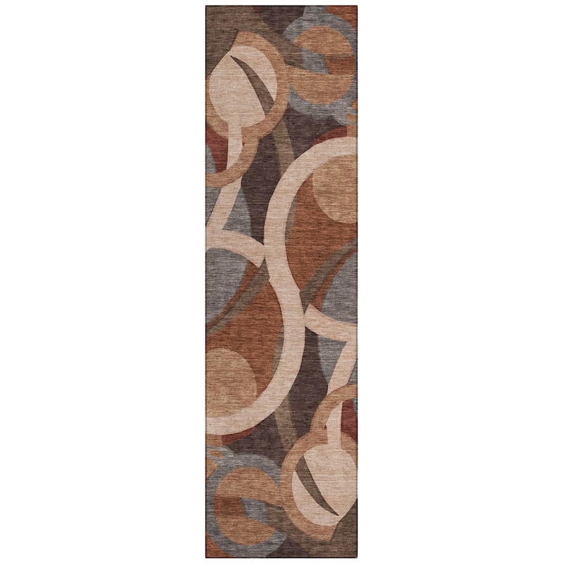 Machine Washable Indoor/Outdoor Contemoorary Deco Chantille Rug