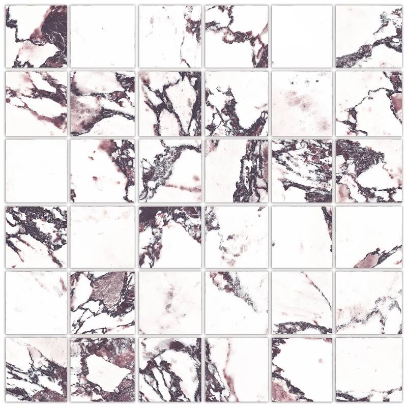 Merola Tile Touche 2" Square Rubis 11-3/4" x 11-3/4" Porcelain Floor and Wall Tile - (1 Tile)