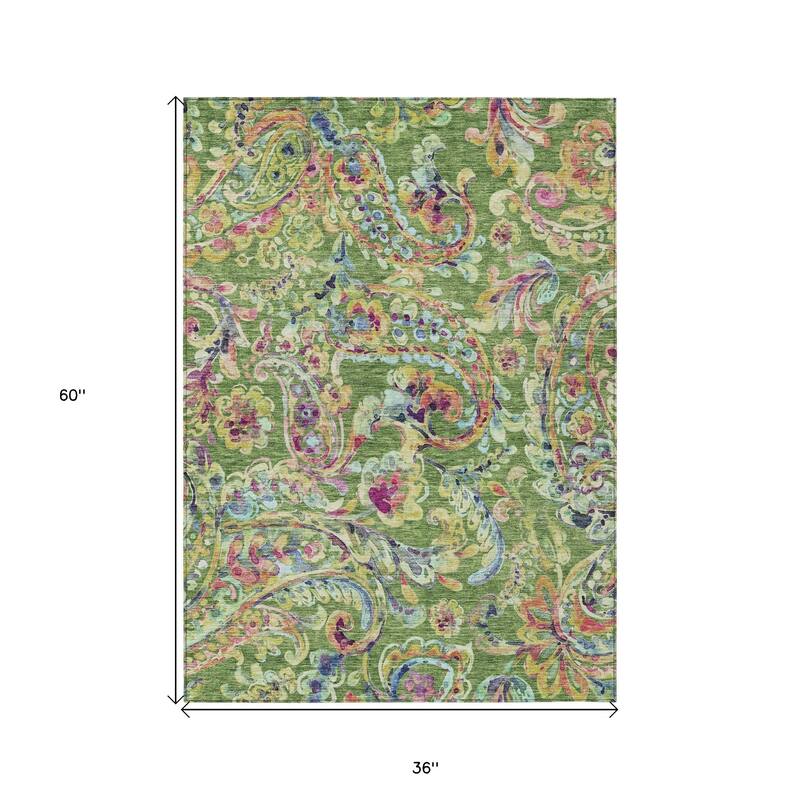 HomeRoots Paisley Transitional Rectangle Outdoor Rug