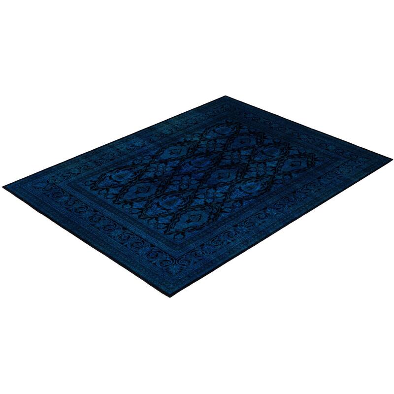 Overdyed One-of-a-Kind Hand-Knotted Area Rug - Black - 8' 0" x 10' 6"