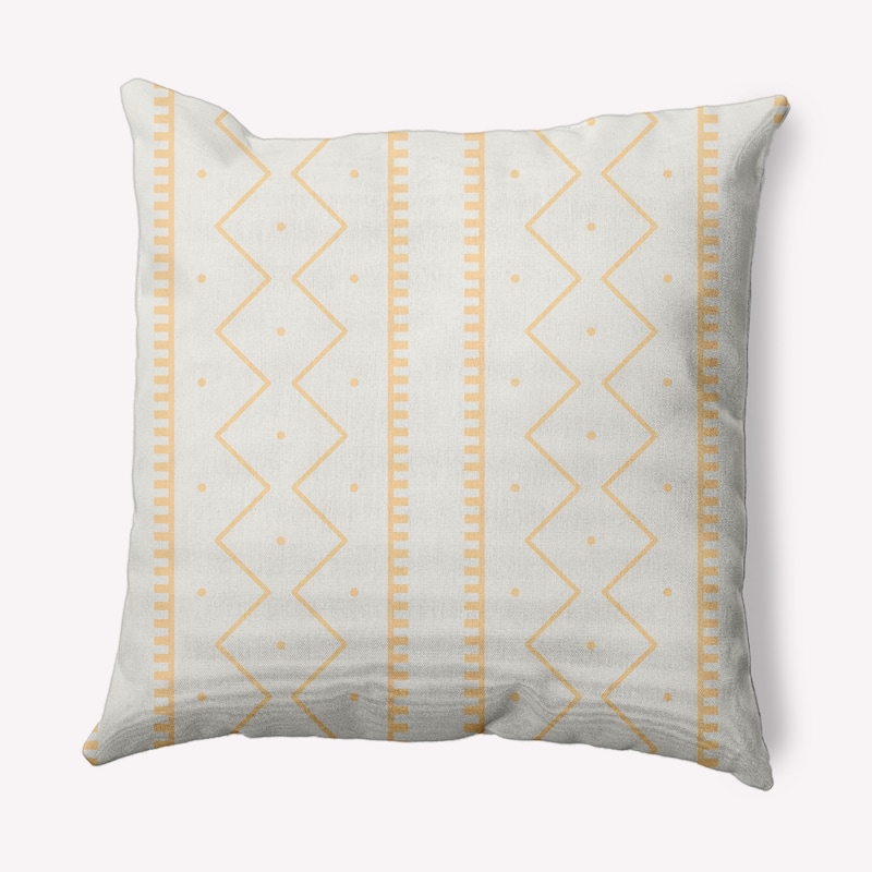 Mudcloth Indoor/Outdoor Throw Pillow - 18" x 18" - Corn Yellow