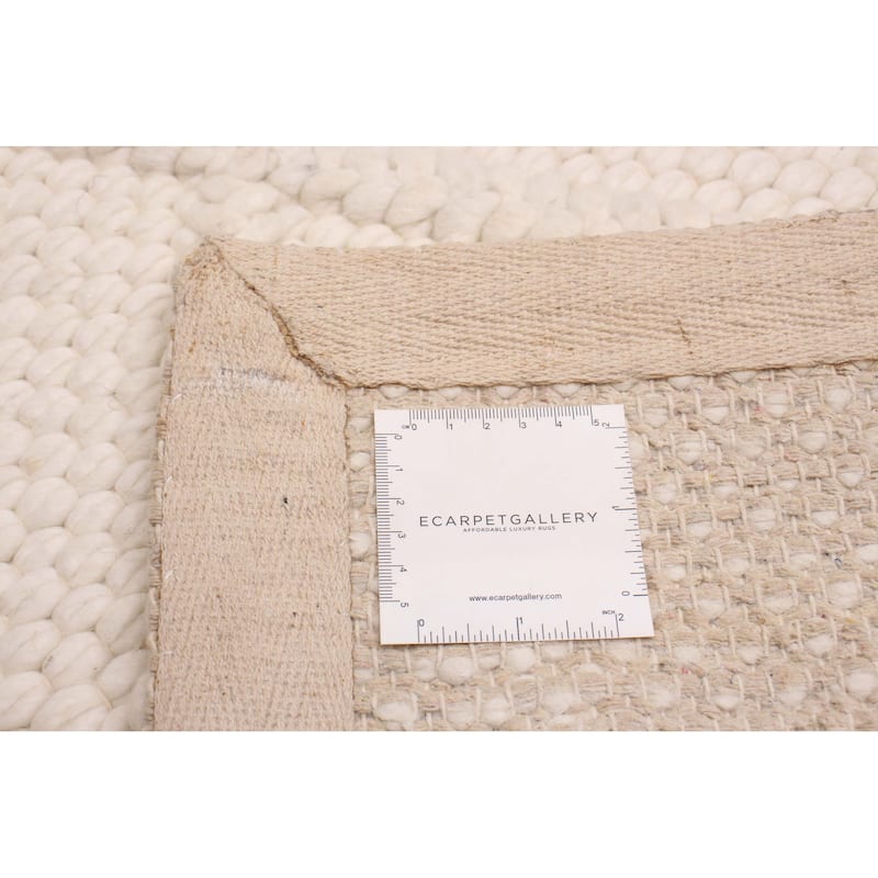 ECARPETGALLERY Braid weave Sienna Cream Wool Rug - 2'4 x 6'9