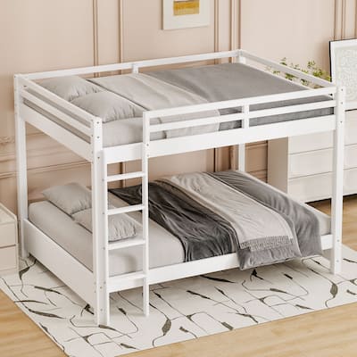 Wooden Queen Over Queen Bunk Bed with Ladder - Optional with Trundle