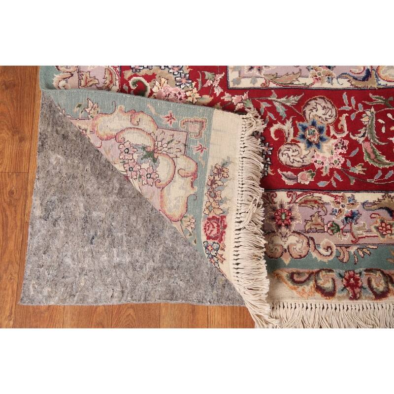 Vegetable Dye Ivory Tabriz Chinese Area Rug Handmade Wool Carpet - 8'2"x 10'7"