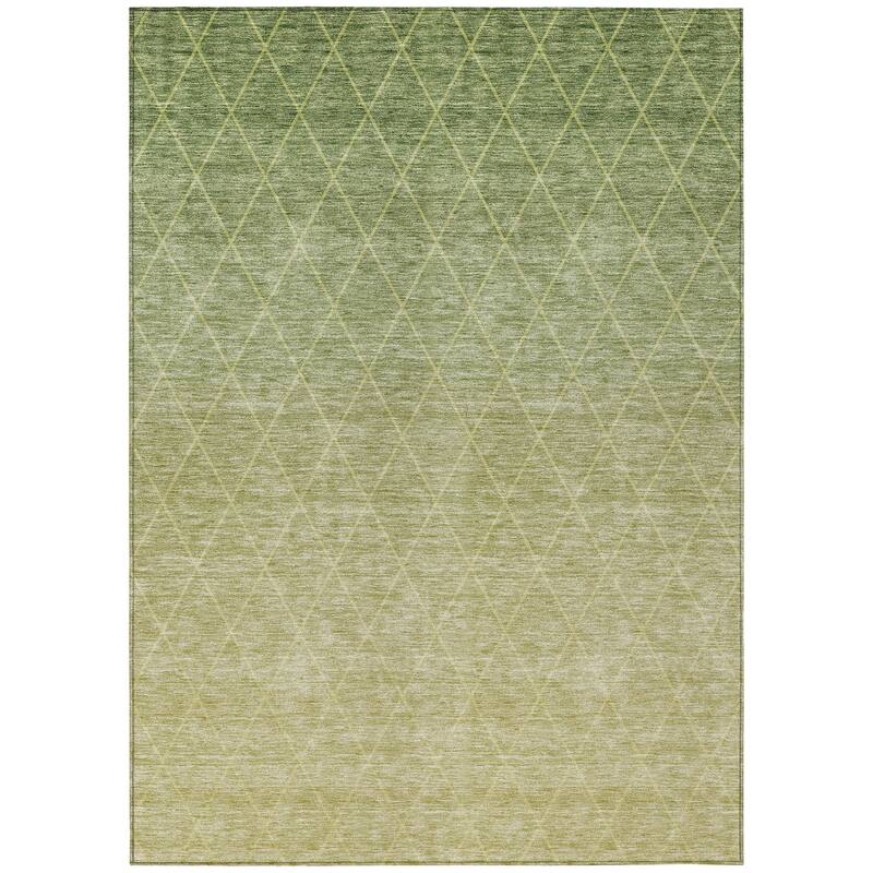 Machine Washable Indoor/ Outdoor Ombre Trellis Chantille Rug