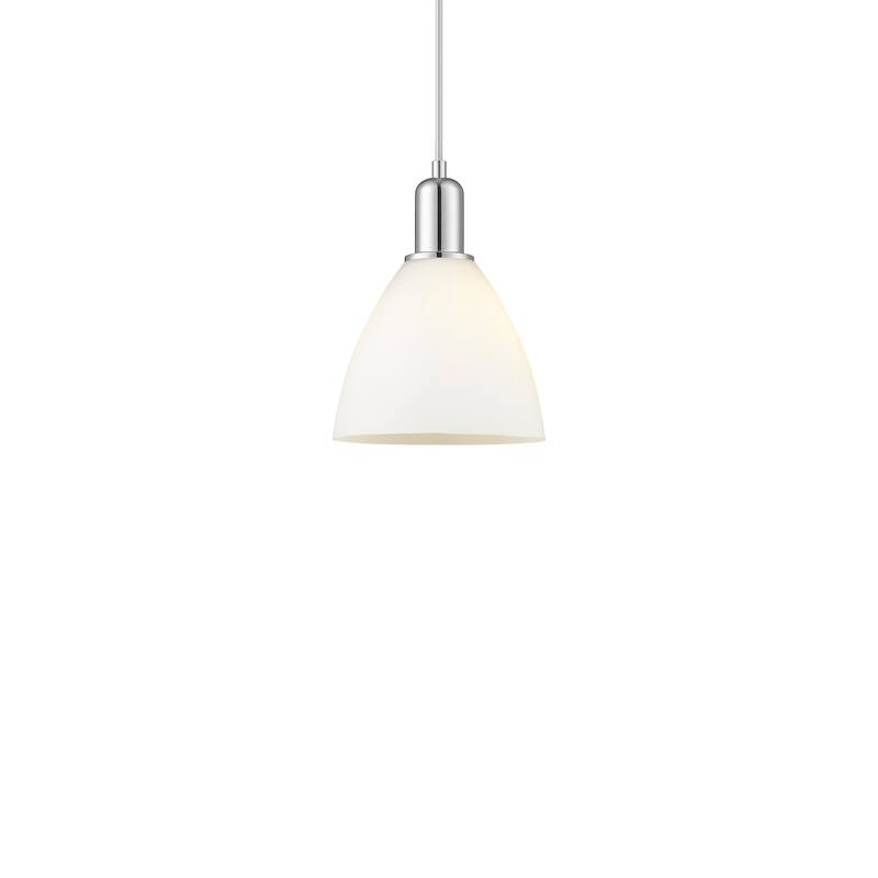 Innovations Lighting 716-1P-11-8 Bristol Pendant Bristol 8" Wide Mini - Polished Chrome / Matte White