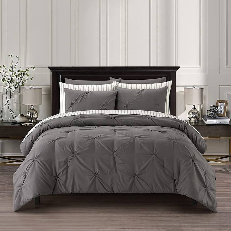 Sharper Image 9-Piece Down Alternative Pintuck Bed-in-a-Bag Set