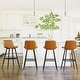 preview thumbnail 86 of 103, LUE BONA Modern Industrial Counter Stools Faux Leather Upholstered Counter Height Bar tools with Back