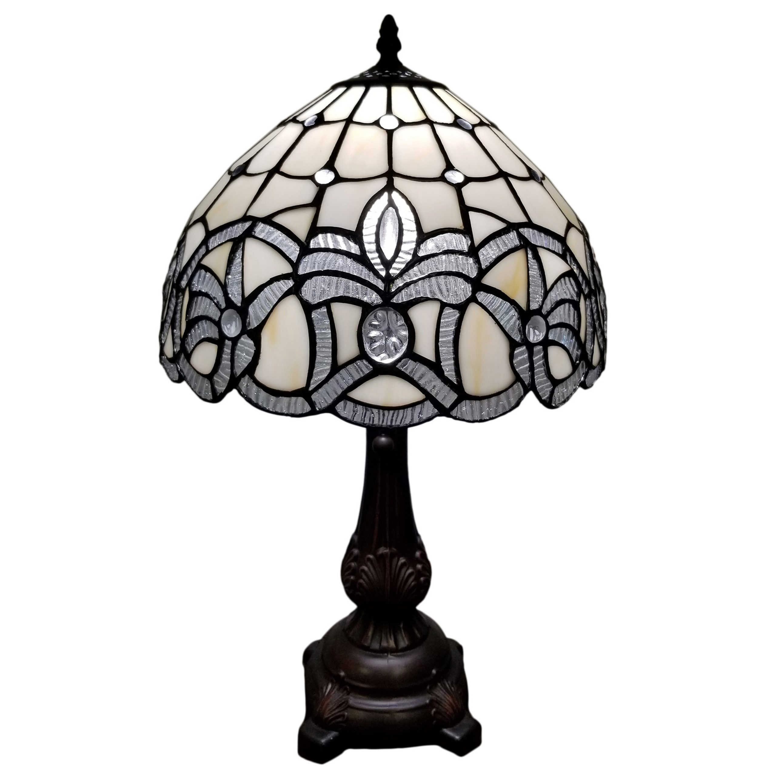 Tiffany Style Table Lamp 19 Tall Stained Glass White Floral Decor Nightstand Bedroom Handmade Gift Am281tl12b Amora Lighting Overstock 29030459 Enjoy free shipping on most stuff, even big stuff. tiffany style table lamp 19 tall stained glass white floral decor nightstand bedroom handmade gift am281tl12b amora lighting