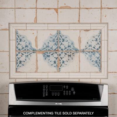 Merola Tile Artisan Azul Decor 13" x 13" Ceramic Floor and Wall Tile