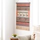 preview thumbnail 1 of 1, Isobelle Global Textured Fringe Wall Hanging - 43"H x 24"W 43"H x 24"W - Brown