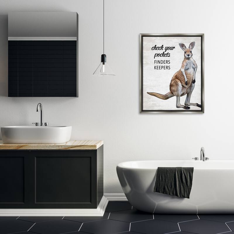 Stupell Check Pockets Laundry Rule Framed Floater Canvas Wall Art Design By Lettered and Lined