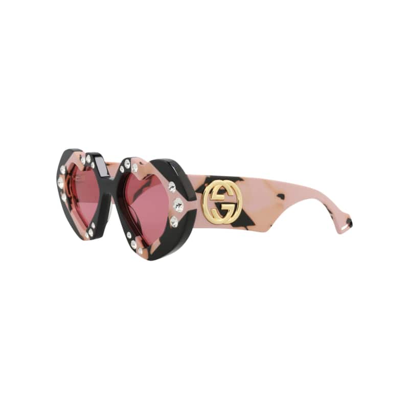 Gucci Cat Eye-Frame Recycled Acetate Sunglasses - Black Havana Red