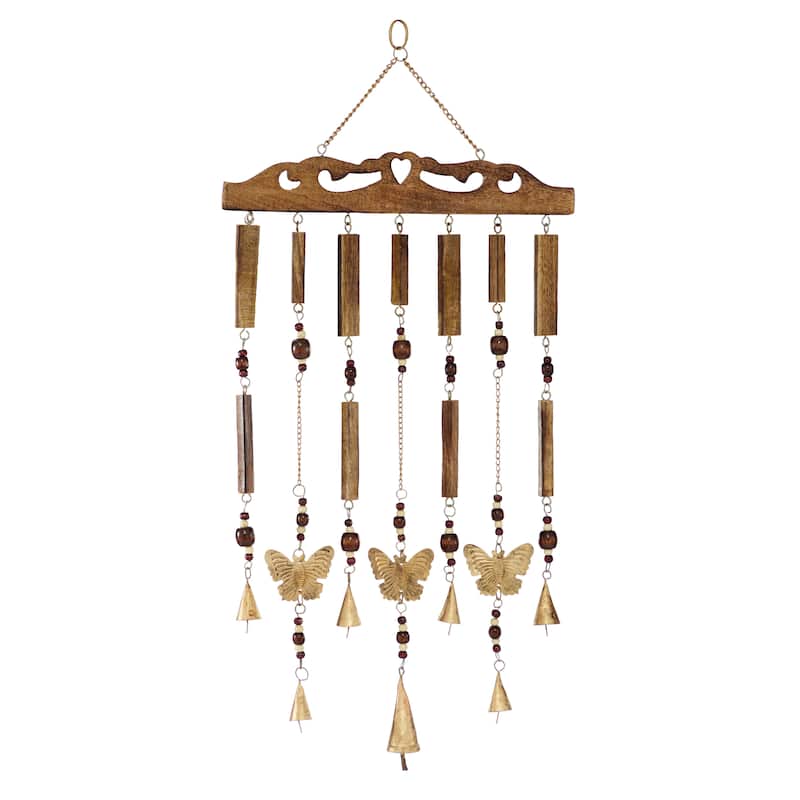 Brown Wood Coastal Windchime 12 x 1 x 26
