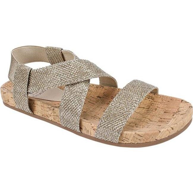 white mountain gold glitter sandals