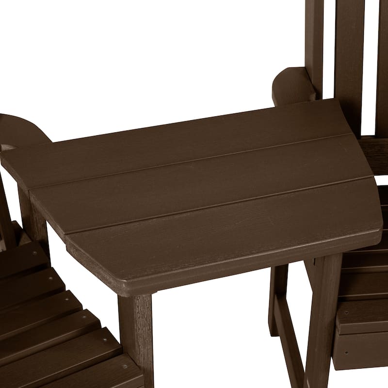 HIGHWOOD Eco-Friendly Adirondack Tete-a-Tete Connecting Table - Weathered Acorn