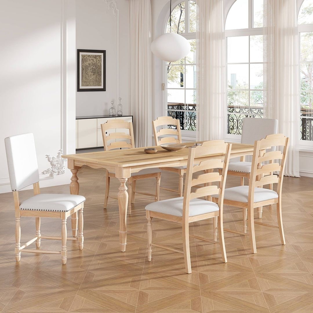 Cream dining table with bench discount