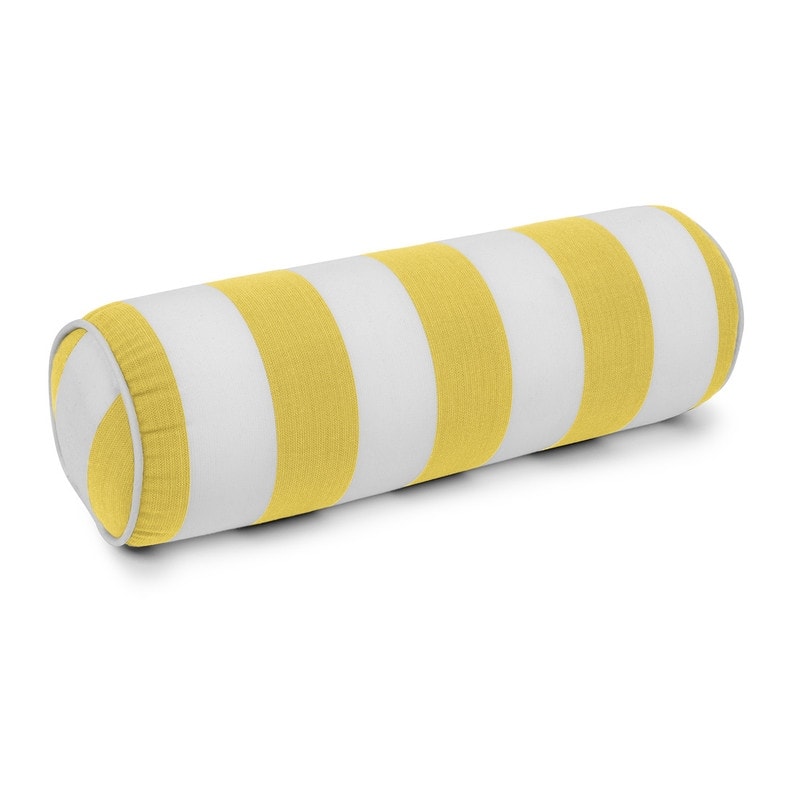 Sherry Kline Indoor/Outdoor Cabana Stripe Set of 2 Neckroll Bolster - N/A - Yellow/White