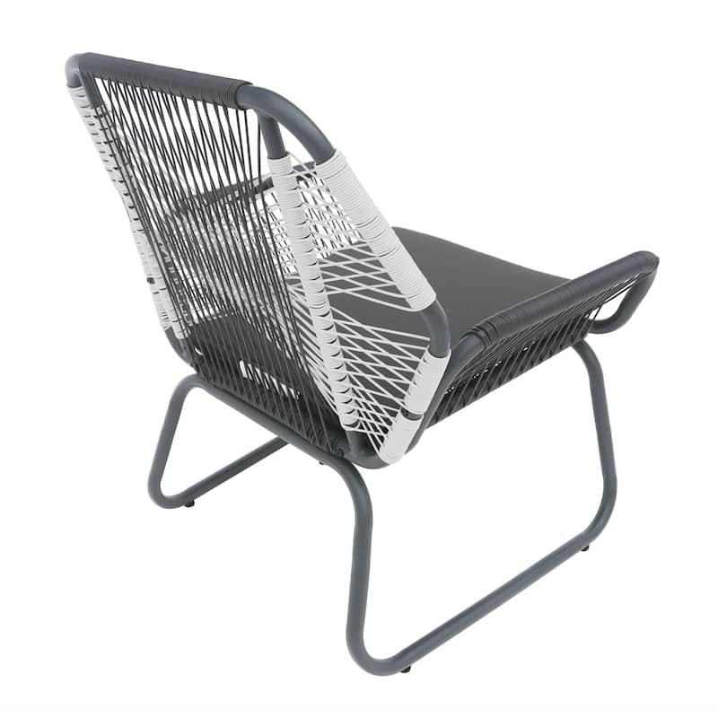 Modern 2 Piece Patio Metal Lounge Chairs for Garden Backyard & Balconies