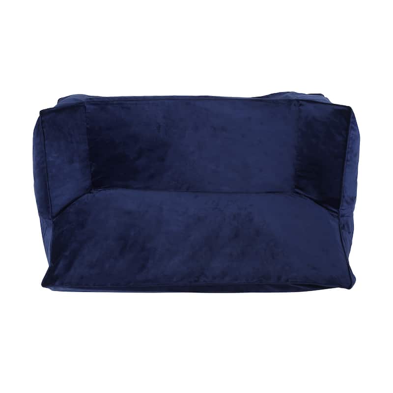 Velie Velveteen 2 Seater Oversized Bean Bag Chair with Armrests by Christopher Knight Home