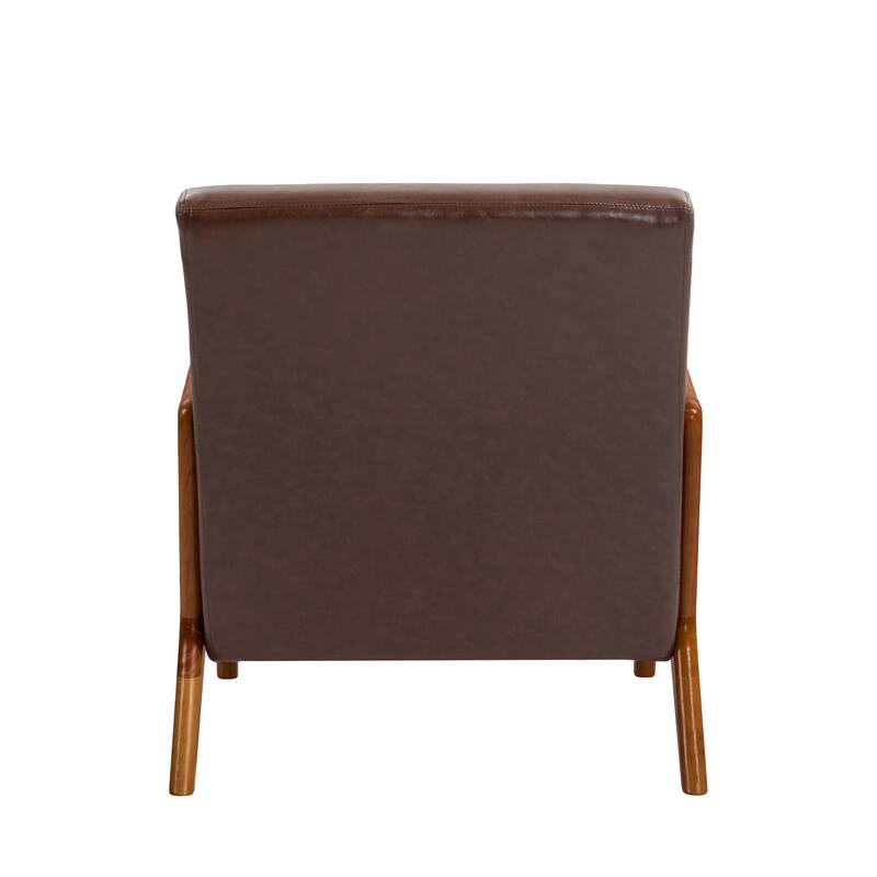 Mid Century Solid Wood Upholstered Accent Chair