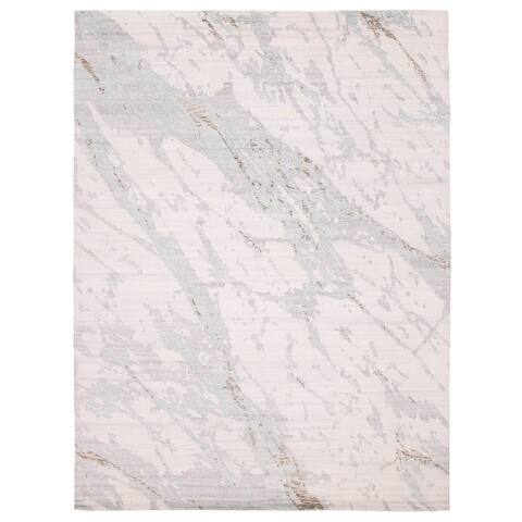 ECARPETGALLERY Hand-knotted Alma White Wool Rug - 8'10 x 11'10