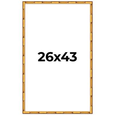 26x43 Frame Gold Bamboo Picture Frame Modern Photo Frame Includes UV Acrylic Shatter Guard Front Acid Free Foam Backing Board