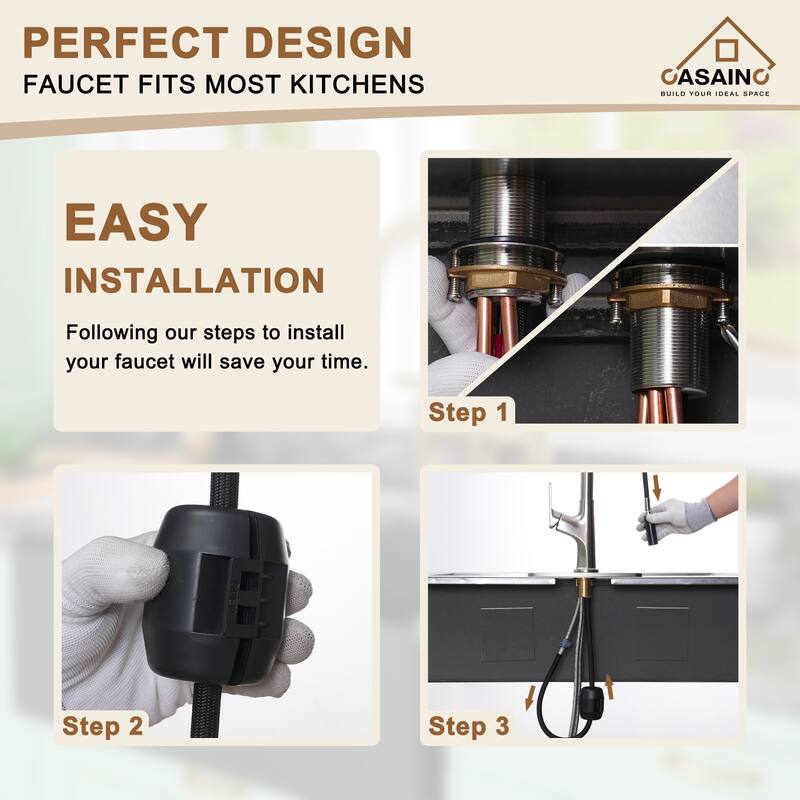 Single Handle Pull-Down Sprayer Kitchen Faucet