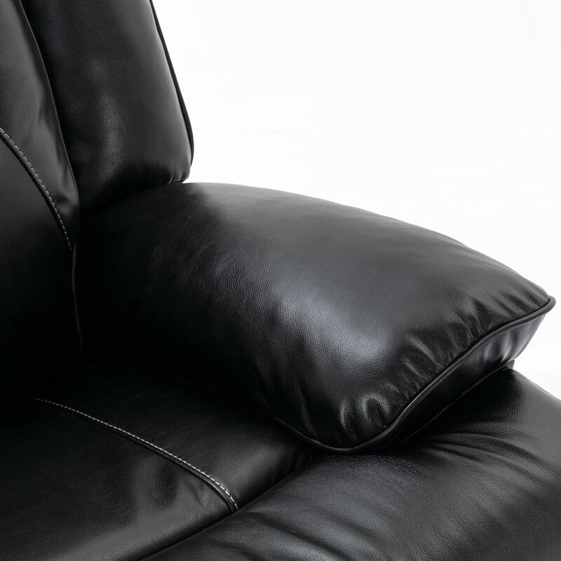 3 Seater Home Theater Recliner Manual Recliner Chair with a LED Light Strip Two Built-in Cup Holders