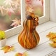 preview thumbnail 26 of 34, Glitzhome Multi Striped Fall Harvest Glass Pumpkins Halloween Thanksgiving Festival Decorations A
