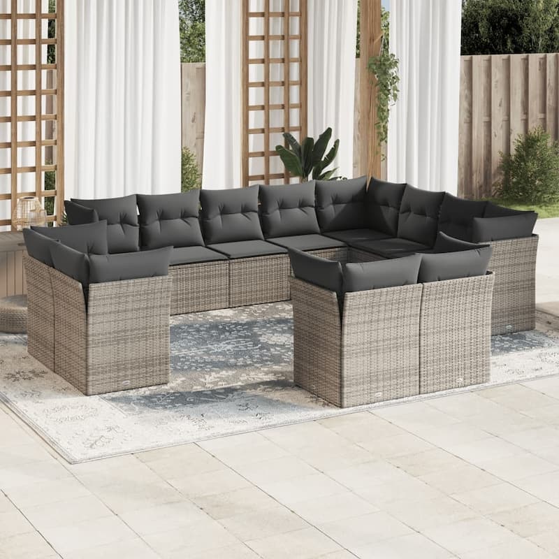 vidaXL Garden Sofa Set Grey - 24.4 x 24.4 x 27.2