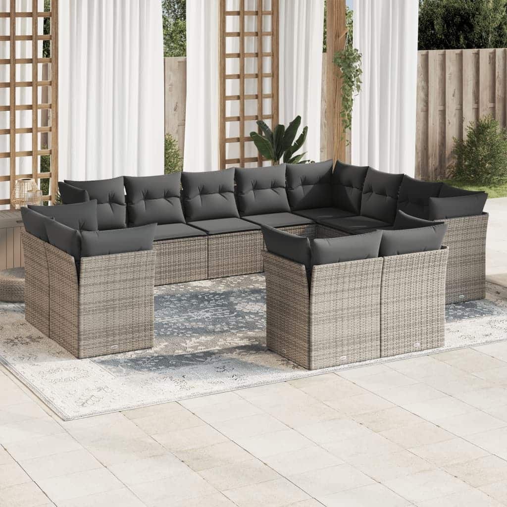 vidaXL Garden Sofa Set Grey - 24.4 x 24.4 x 27.2