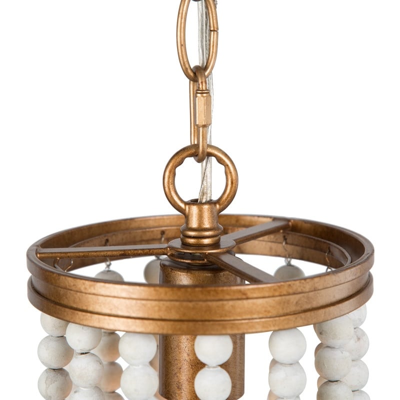 素敵な Coasa Boho Glam Mini 1-Light Gold Pendant Light White Wood Others
