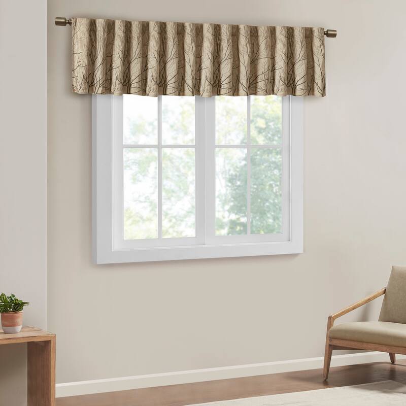 Madison Park Eliza Faux Silk Embroidered Window Valance - 50 x 18"