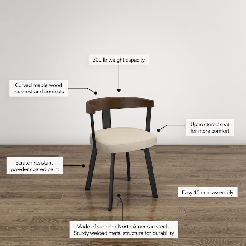 Amisco Lars Dining Chair with Wooden Backrest and Armrests