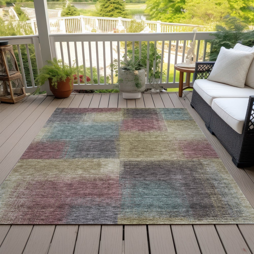Machine Washable Indoor/ Outdoor Chantille Casual Ombre Rug