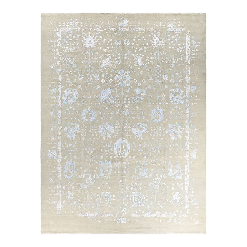 Ikat One-of-a-Kind Hand-Knotted Area Rug - Sand, 9' 2" x 12' 0" - 9' 2" x 12' 0"