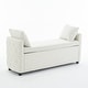 preview thumbnail 2 of 48, Storage Bench for Bedroom, 60" End of Bed Bench for King Size Bed Modern Upholstered Long Bench with Tufted Arm Velvet-Ivory White