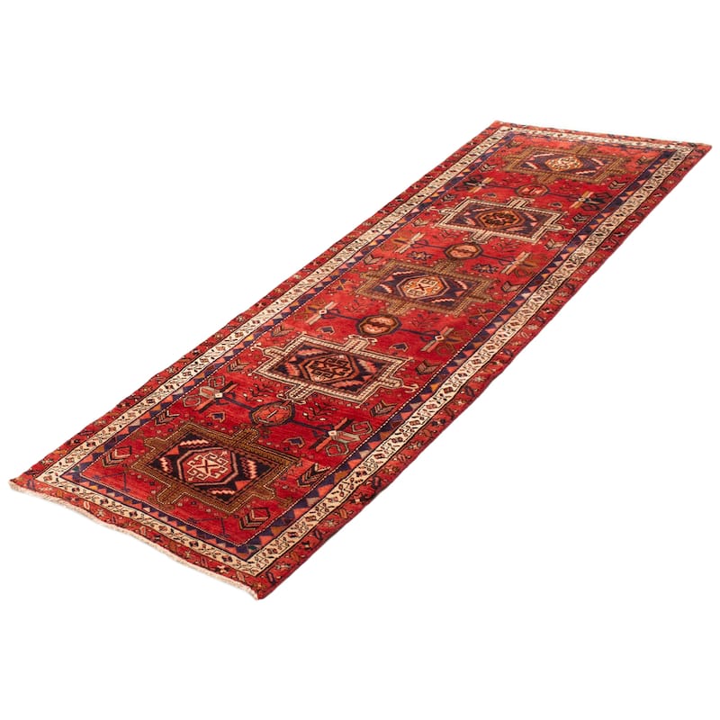 ECARPETGALLERY Hand-knotted Konya Anatolian Red Wool Rug - 3'5 x 10'7