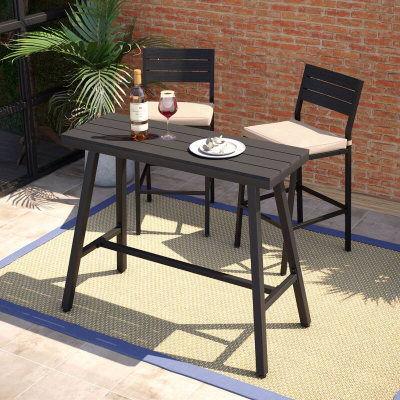 Pellebant Outdoor Bar Table Patio Rectangular
