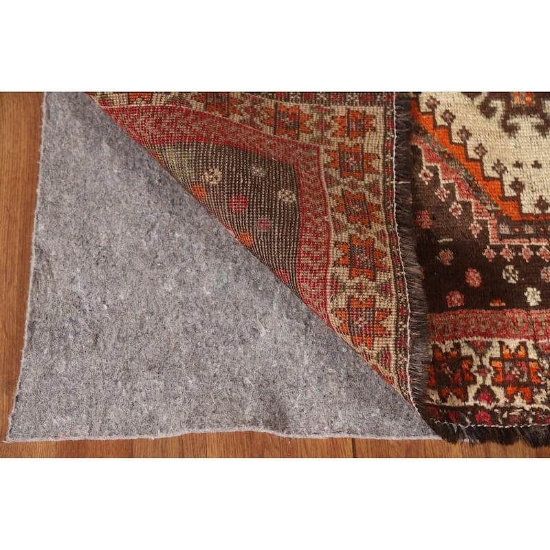 Tribal Gabbeh Persian Vintage Area Rug Hand-knotted Beige Wool Carpet - 4'5"x 7'2"