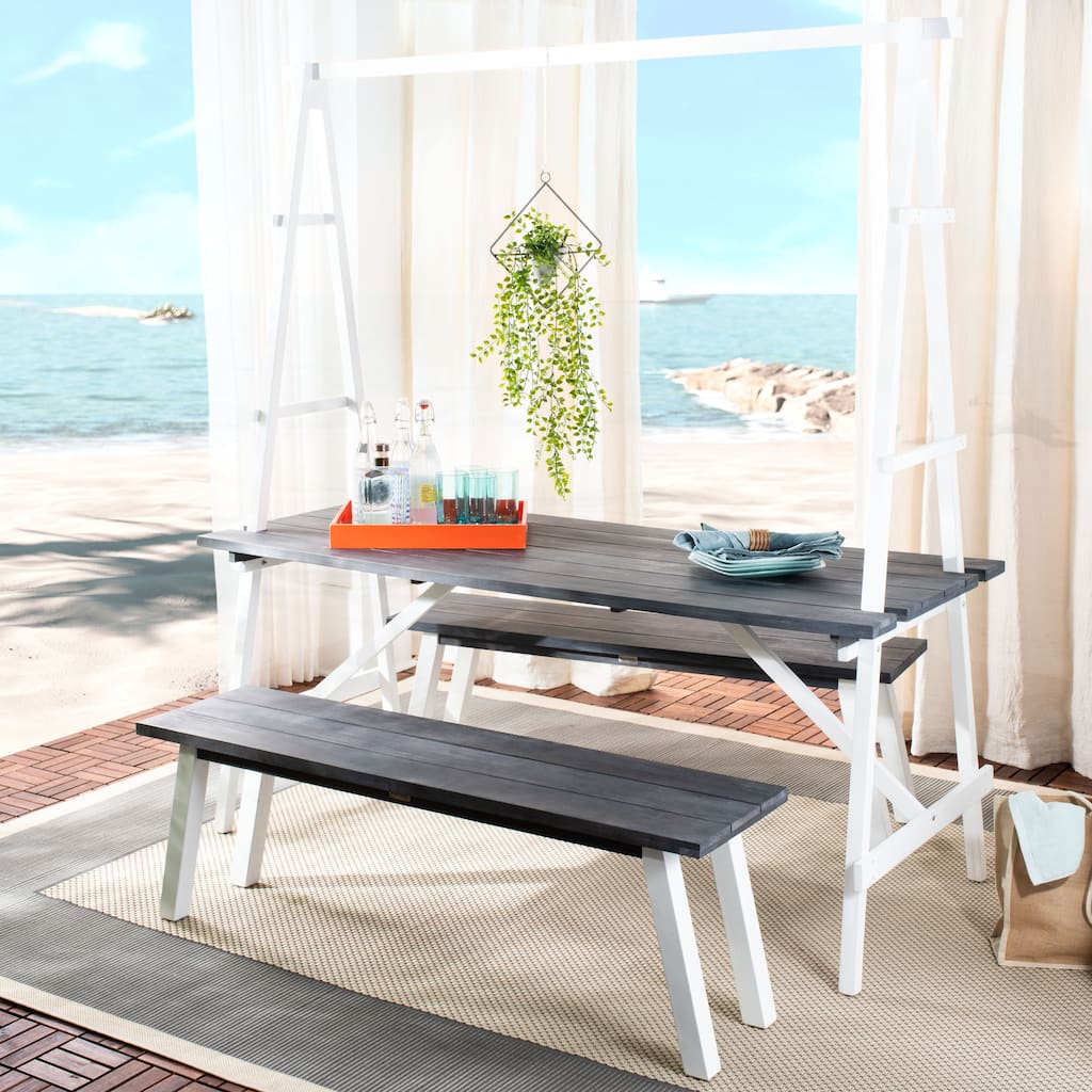 SAFAVIEH Outdoor Marlen 3-Piece Dining Set - 29Wx59Dx74H