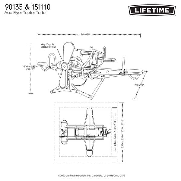 dimension image slide 0 of 2, Lifetime Ace Flyer Multi-color Airplane Outdoor Teeter-totter