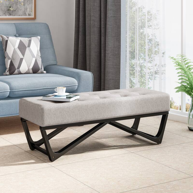 Ursa Contemporary Fabric Ottoman Bench by Christopher Knight Home
