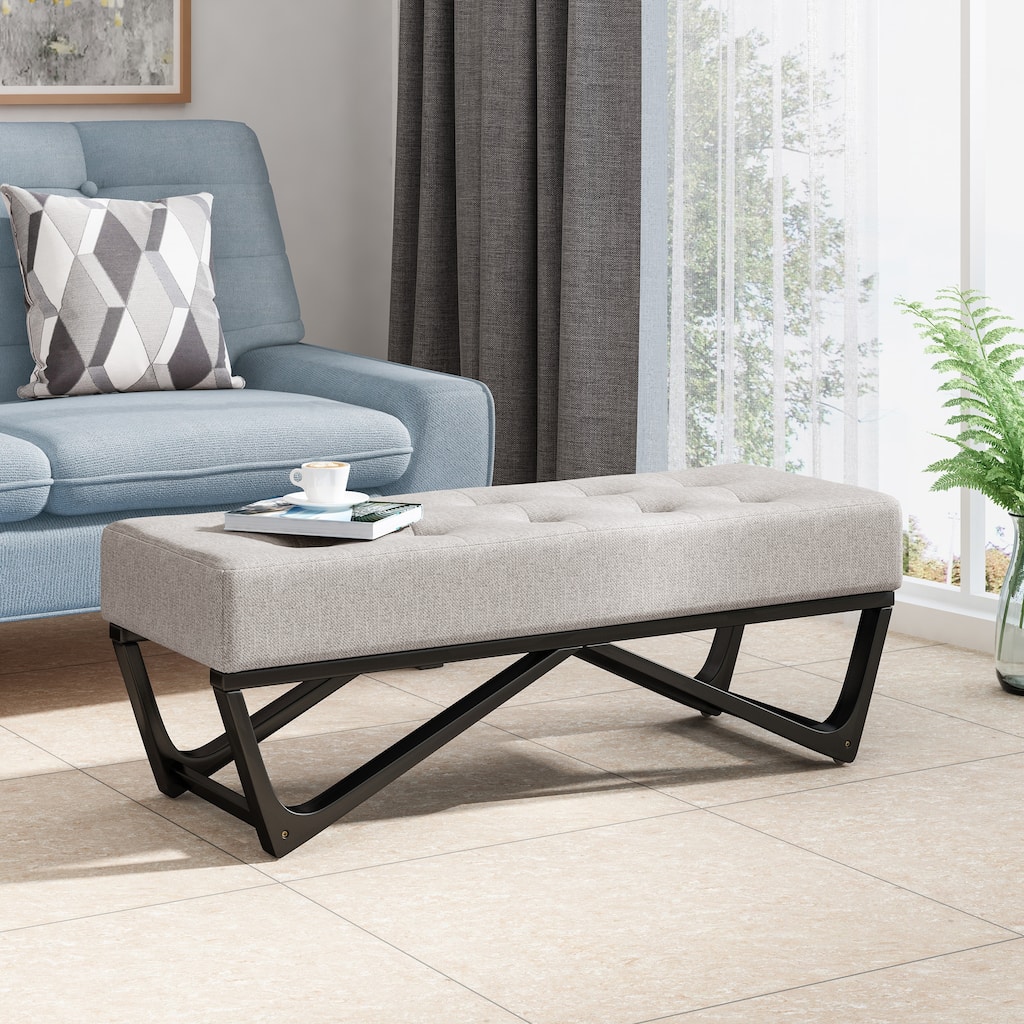 Essential Upholstered Ottoman - Basic Accent Piece for Home Decor